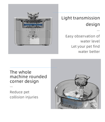 2.2 Liters Automatic Pet Drinking Waterer - FT666 Clear